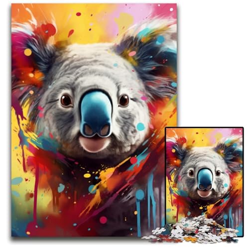 Puzzle 1000 Teile, Koala, schwierige Puzzles für Erwachsene, Gehirn-Herausforderung, Geschenk, pädagogische Aktivität für Teenager, 26x38cm/10,23x14,96 Zoll von LiJianXXR