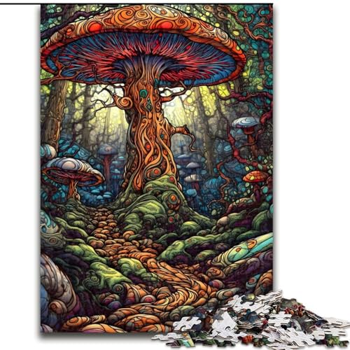 Puzzle 1000 Teile, Mystische Fantasiepilze, Puzzle aus Karton, ideal für Büro, Schlafzimmer, Wohnzimmerdekoration, 1000 Teile(26x38cm) von LiJianXXR