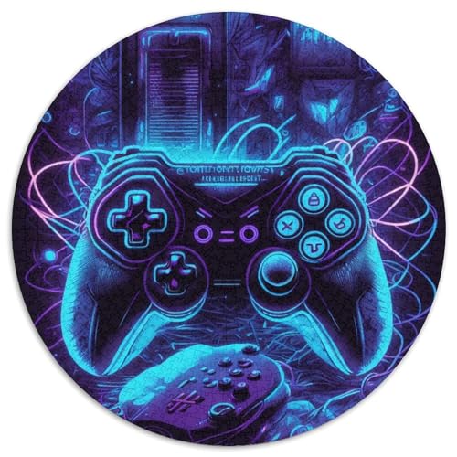 Puzzle 1000 Teile, Neon-Spiel, 1000 Teile, runde Puzzles für Erwachsene, für Teenager und Familienspaß – DIY-Denkspiel, Geschenk, 67,5 x 67,5 cm von LiJianXXR
