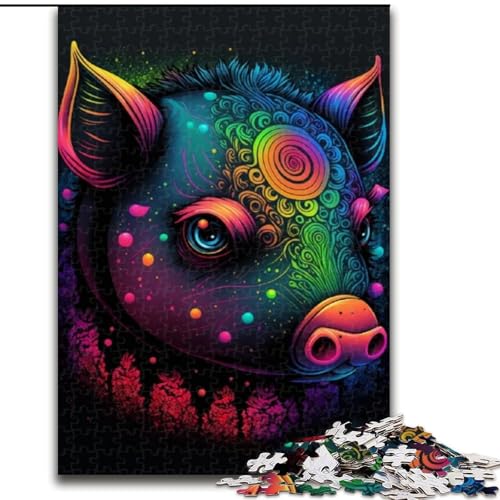 Puzzle 1000 Teile, kosmisches Schwein, aus Holz, perfektes Weihnachts- und Neujahrsgeschenk, Feiertagsgeschenk, 50x75cm, DIY-Kunstdekor Puzzle 1000 Teile, kosmisches Schwein, aus Holz, perfektes Weihnachts- und Neujahrsgeschenk, Feiertagsgeschenk, 50x75cm, DIY-Kunstdekor von LiJianXXR