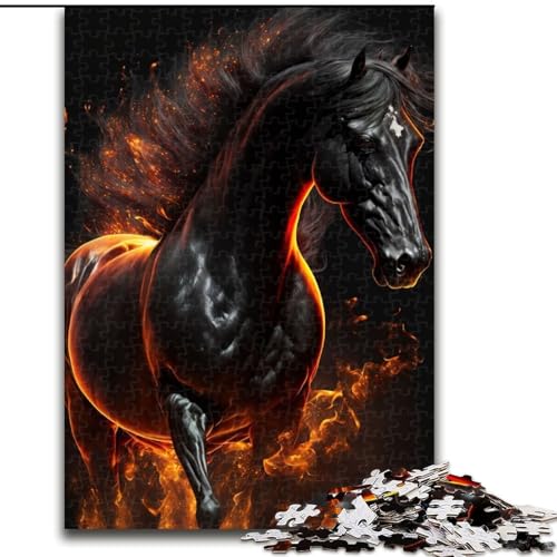 Puzzle 1000 Teile, schwarzes Pferd, aus Holz, perfektes Weihnachts- und Neujahrsgeschenk, Feiertagsgeschenk, 50x75cm, für Geburtstag, Feiertage, Weihnachten, Halloween Puzzle 1000 Teile, schwarzes Pferd, aus Holz, perfektes Weihnachts- und Neujahrsgeschenk, Feiertagsgeschenk, 50x75cm, für Geburtstag, Feiertage, Weihnachten, Halloween von LiJianXXR