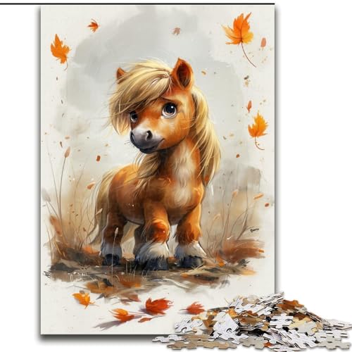 Puzzle 1000 Teile, süßes Baby-Pony aus Holz, hochschwieriges Denkspiel für Teenager, 50x75cm, als Geburtstags-, Urlaubs-, Weihnachts Puzzle 1000 Teile, süßes Baby-Pony aus Holz, hochschwieriges Denkspiel für Teenager, 50x75cm, als Geburtstags-, Urlaubs-, Weihnachts von LiJianXXR
