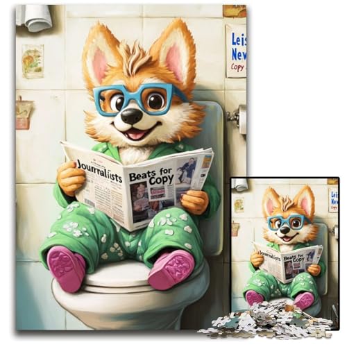 Puzzle 1000 Teile „Corgi Go Toilet“ Puzzle für Erwachsene für Teenager und Familien, perfekte DIY-Dekoration und knifflige Herausforderung, 26x38cm/10,23x14,96 Zoll Puzzle 1000 Teile „Corgi Go Toilet“ Puzzle für Erwachsene für Teenager und Familien, perfekte DIY-Dekoration und knifflige Herausforderung, 26x38cm/10,23x14,96 Zoll von LiJianXXR