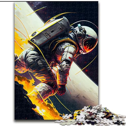 Puzzle 1000 Teile Astronaut Surfing Space aus Holz, EIN tolles Geschenk für Familienspaß, 50x75cm, Kunstwerk-Dekor, Intelligenzspielzeug für Indoor-Spiele mit der Familie von LiJianXXR