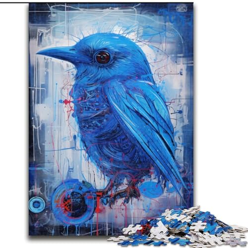 Puzzle 1000 Teile Blauer Vogel aus Holz, Hochschwieriges Denkspiel für Teenager 50x75cm zum Geburtstag, Feiertag, Weihnachten Puzzle 1000 Teile Blauer Vogel aus Holz, Hochschwieriges Denkspiel für Teenager 50x75cm zum Geburtstag, Feiertag, Weihnachten von LiJianXXR