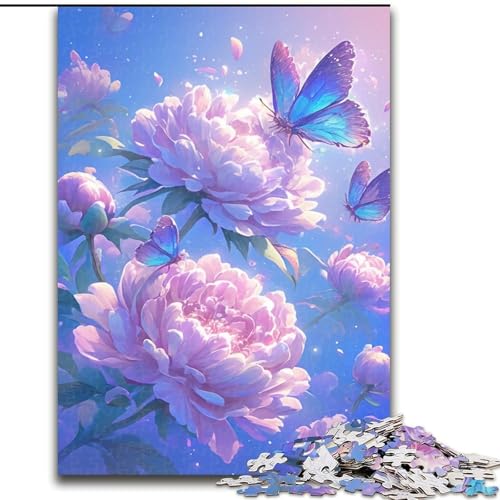 Puzzle 1000 Teile Blume und Schmetterling aus Holz, schwieriges Denkspiel für Teenager, 50x75cm, als Geburtstags-, Urlaubs-, Weihnachts Puzzle 1000 Teile Blume und Schmetterling aus Holz, schwieriges Denkspiel für Teenager, 50x75cm, als Geburtstags-, Urlaubs-, Weihnachts von LiJianXXR