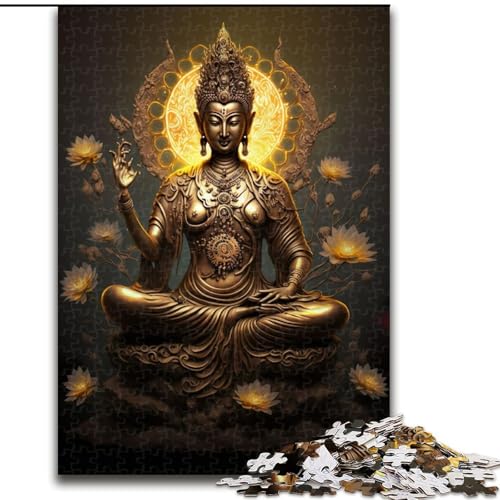 Puzzle 1000 Teile Buddha aus Holz, EIN tolles Geschenk für Familienspaß, 50x75cm, Kunstwerk-Dekor, Intelligenzspielzeug für Indoor-Spiele mit der Familie von LiJianXXR