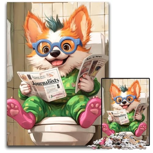 Puzzle 1000 Teile Corgi Go Toilet Holzpuzzle für Erwachsene Interaktives Familienspiel, DIY-Heimdekoration, Denksport-Geschenk 50x75cm/19,68x29,52 Zoll Puzzle 1000 Teile Corgi Go Toilet Holzpuzzle für Erwachsene Interaktives Familienspiel, DIY-Heimdekoration, Denksport-Geschenk 50x75cm/19,68x29,52 Zoll von LiJianXXR