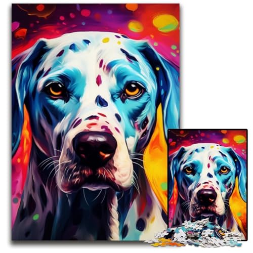 Puzzle 1000 Teile Dalmatiner, Schwierige Puzzles für Erwachsene, Gehirn-Herausforderungsgeschenk, Lernaktivität für Teenager, 50x75cm/19,68x29,52 Zoll von LiJianXXR