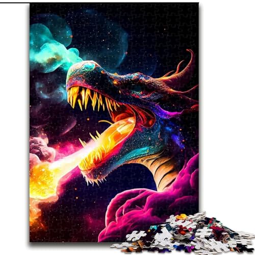 Puzzle 1000 Teile Drachenpuzzle aus Holz, Geburtstage, Feiertage und Heimdekoration, 1000 Teile(50x75cm) von LiJianXXR