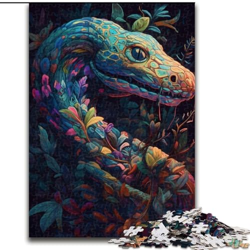 Puzzle 1000 Teile Fantasie-Schlange aus Holz, Hochschwieriges Denkspiel für Teenager 50x75cm zum Geburtstag, Feiertag, Weihnachten Puzzle 1000 Teile Fantasie-Schlange aus Holz, Hochschwieriges Denkspiel für Teenager 50x75cm zum Geburtstag, Feiertag, Weihnachten von LiJianXXR