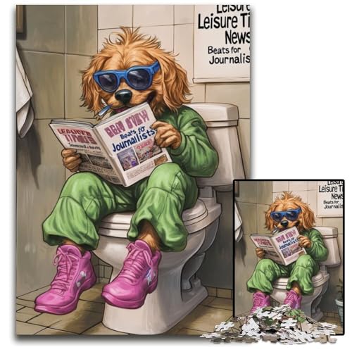Puzzle 1000 Teile Golden Retriever Go Toilet Schwierige Puzzles für Erwachsene Gehirn-Herausforderungsgeschenk, pädagogische Aktivität für Teenager 26x38cm/10,23x14,96 Zoll Puzzle 1000 Teile Golden Retriever Go Toilet Schwierige Puzzles für Erwachsene Gehirn-Herausforderungsgeschenk, pädagogische Aktivität für Teenager 26x38cm/10,23x14,96 Zoll von LiJianXXR
