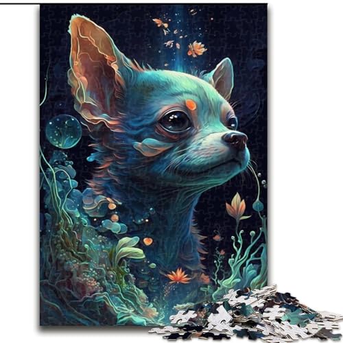 Puzzle 1000 Teile Illusion Chihuahua-Hund aus Holz, hochschwieriges Denkspiel für Teenager 50x75cm zum Geburtstag, Feiertag, Weihnachten Puzzle 1000 Teile Illusion Chihuahua-Hund aus Holz, hochschwieriges Denkspiel für Teenager 50x75cm zum Geburtstag, Feiertag, Weihnachten von LiJianXXR