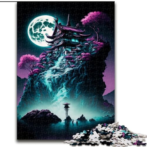 Puzzle 1000 Teile Japanische Landschaft aus Holz, EIN tolles Geschenk für Familienspaß, 50x75cm, Kunstwerk-Dekor, Intelligenzspielzeug für Indoor-Spiele mit der Familie von LiJianXXR
