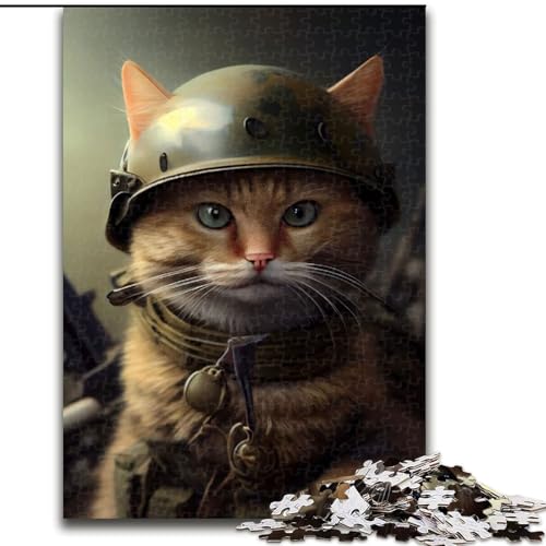 Puzzle 1000 Teile Militärkatze aus Holz, hochschwieriges Denkspiel für Teenager, 50x75cm, als Geburtstags-, Urlaubs-, Weihnachts- und Halloweengeschenk Puzzle 1000 Teile Militärkatze aus Holz, hochschwieriges Denkspiel für Teenager, 50x75cm, als Geburtstags-, Urlaubs-, Weihnachts- und Halloweengeschenk von LiJianXXR