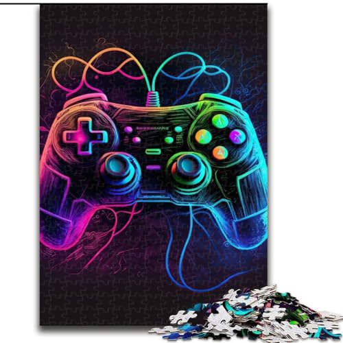 Puzzle 1000 Teile Neon-Spiel aus Holz, perfektes Weihnachts- und Neujahrsgeschenk, Feiertagsgeschenk 50x75cm DIY-Kunstdekor von LiJianXXR