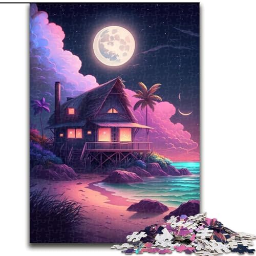 Puzzle 1000 Teile Neon-Strandhaus aus Holz, hochschwieriges Denkspiel für Teenager, 50x75cm, als Geburtstags-, Urlaubs-, Weihnachts Puzzle 1000 Teile Neon-Strandhaus aus Holz, hochschwieriges Denkspiel für Teenager, 50x75cm, als Geburtstags-, Urlaubs-, Weihnachts von LiJianXXR