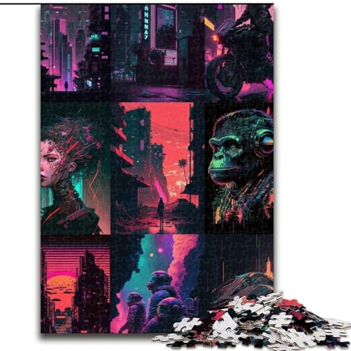 Puzzle 1000 Teile Neonlandschaft aus Holz, EIN tolles Geschenk für Familienspaß, 50x75cm, Kunstwerk-Dekor, Intelligenzspielzeug für Indoor-Spiele mit der Familie Puzzle 1000 Teile Neonlandschaft aus Holz, EIN tolles Geschenk für Familienspaß, 50x75cm, Kunstwerk-Dekor, Intelligenzspielzeug für Indoor-Spiele mit der Familie von LiJianXXR