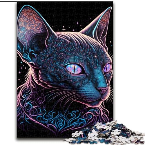 Puzzle 1000 Teile Schwarzlichtkatze aus Holz, Hochschwieriges Denkspiel für Teenager 50x75cm zum Geburtstags-, Urlaubs-, Weihnachts- und Halloweengeschenk Puzzle 1000 Teile Schwarzlichtkatze aus Holz, Hochschwieriges Denkspiel für Teenager 50x75cm zum Geburtstags-, Urlaubs-, Weihnachts- und Halloweengeschenk von LiJianXXR