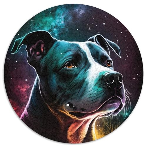 Puzzle 1000 Teile Staffordshire Bull Terrier, Unmögliches Puzzle für Erwachsene, Heimdekoration, Denksportspiel für Teenager und Familieninteraktion, 67,5 x 67,5 cm von LiJianXXR