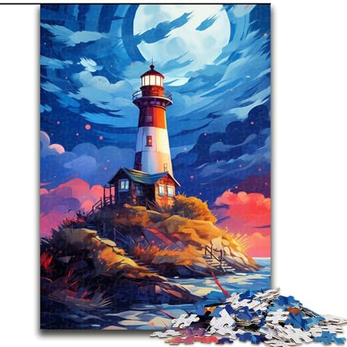 Puzzle 1000 Teile Vollmond und Leuchtturm aus Holz, perfektes Weihnachts- und Neujahrsgeschenk, Feiertagsgeschenk 50x75cm für Geburtstag, Feiertag, Weihnachten, Halloween Puzzle 1000 Teile Vollmond und Leuchtturm aus Holz, perfektes Weihnachts- und Neujahrsgeschenk, Feiertagsgeschenk 50x75cm für Geburtstag, Feiertag, Weihnachten, Halloween von LiJianXXR