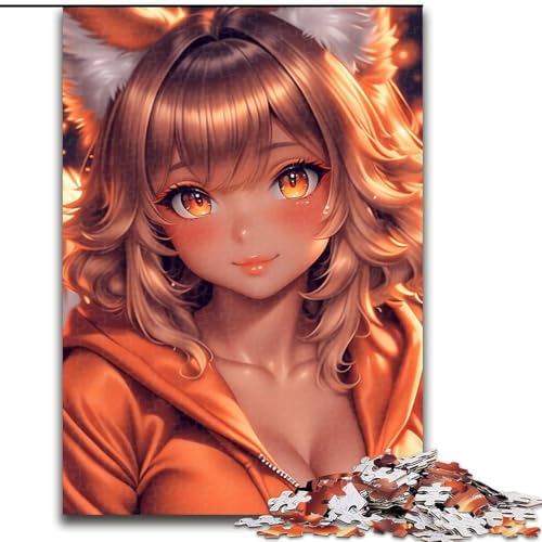 Puzzle 1000 Teile für Erwachsene, Anime-Fuchsmädchen, Elefantenspielzeug, intellektuelles Spiel, Geburtstagsgeschenk, Geschenke, Wandkunst für Kinder ab 14 Jahren (Größe 26x38cm) von LiJianXXR