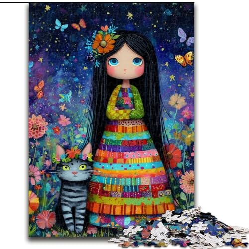 Puzzle 1000 Teile für Erwachsene, Art Girl, Stressabbau mit vollständig ineinandergreifenden, zufällig geformten Teilen für Kinder ab 14 Jahren (Größe 26x38cm) von LiJianXXR