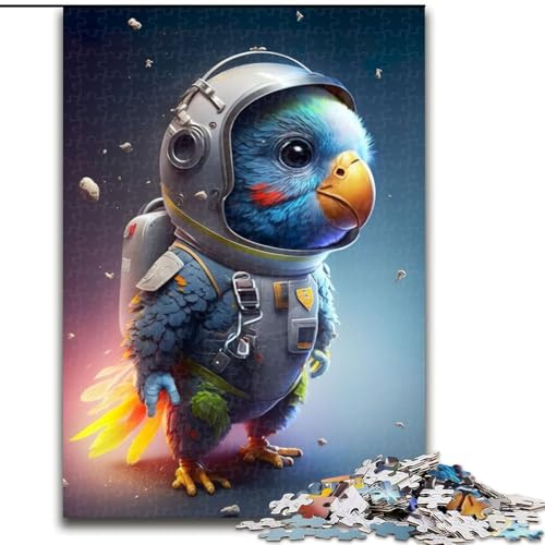 Puzzle 1000 Teile für Erwachsene, Astronaut, Weltraumpapagei, aus Holz, Kinder ab 14 Jahren, 50x75cm, DIY-Kunstdekor von LiJianXXR