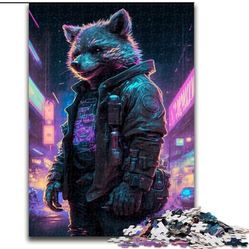 Puzzle 1000 Teile für Erwachsene, Bär aus Holz, Kinder ab 14 Jahren, 50x75cm, DIY-Kunstdekor von LiJianXXR
