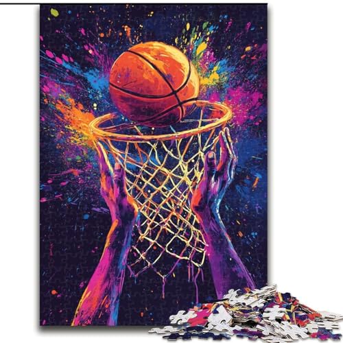 Puzzle 1000 Teile für Erwachsene, Basketballsport, Elefantenspielzeug, Denkspiel, Geburtstagsgeschenk, Geschenke, Wandkunst, für Kinder ab 14 Jahren (Größe 50x75cm) von LiJianXXR