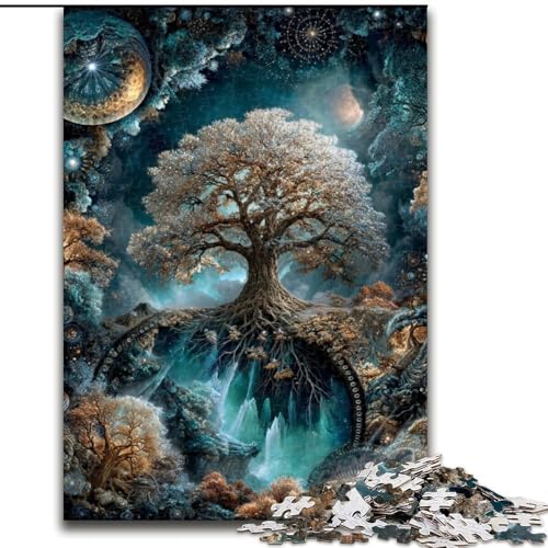 Puzzle 1000 Teile für Erwachsene, Baum des Lebens, Stressabbau mit vollständig ineinandergreifenden, zufällig geformten Teilen für Kinder ab 14 Jahren (Größe 50x75cm) von LiJianXXR