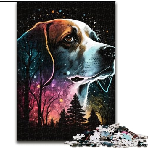 Puzzle 1000 Teile für Erwachsene, Beagle, aus Holz, Kinder ab 14 Jahren, 50x75cm, spannende Aktivität für den Familienspieleabend von LiJianXXR