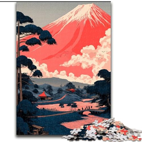 Puzzle 1000 Teile für Erwachsene, Berg Fuji, für Erwachsene ab 14 Jahren, Lernspiel, Herausforderung, Spielzeug, Geschenk zum Geburtstag (Größe 26x38cm) von LiJianXXR