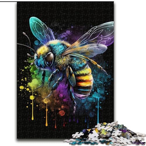 Puzzle 1000 Teile für Erwachsene, Bienenmalerei, aus Holz, Kinder ab 14 Jahren, 50x75cm, spannende Aktivität für den Familienspieleabend von LiJianXXR