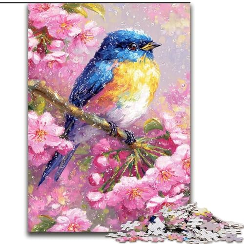 Puzzle 1000 Teile für Erwachsene, Blumen, Spatz, Elefantenspielzeug, Denkspiel, Geburtstagsgeschenk, Geschenke, Wandkunst für Kinder ab 14 Jahren (Größe 26x38cm) von LiJianXXR