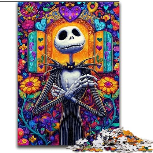 Puzzle 1000 Teile für Erwachsene, Blumen und Totenköpfe, Elefantenspielzeug, Denkspiel, Geburtstagsgeschenk, Geschenke, Wandkunst für Kinder ab 14 Jahren (Größe 50x75cm) von LiJianXXR