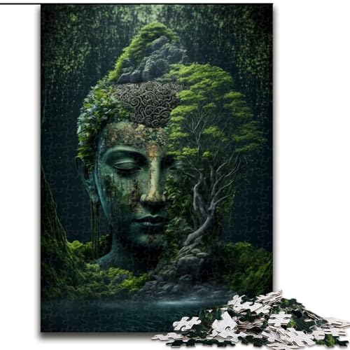 Puzzle 1000 Teile für Erwachsene, Buddha in der Natur, aus Holz, Kinder ab 14 Jahren, 50x75cm, DIY-Kunstdekor von LiJianXXR