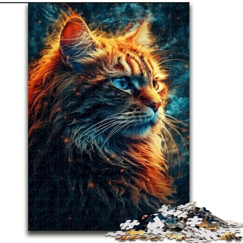 Puzzle 1000 Teile für Erwachsene, Cosmic Dream Cat, aus Holz, perfektes DIY-Kunstdekor oder Geburtstagsgeschenk, 50x75cm, Kunstwerk-Dekor, Intelligenzspielzeug für Indoor-Spiele mit der Familie von LiJianXXR