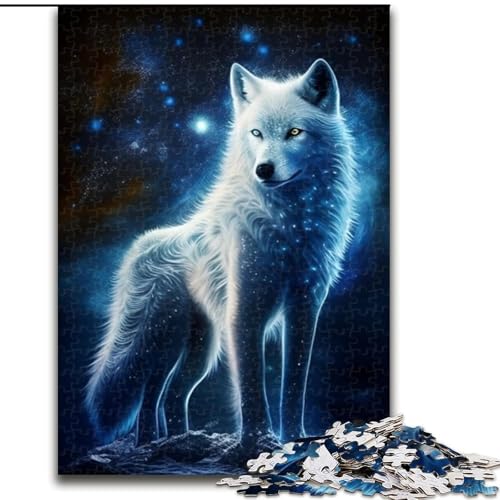 Puzzle 1000 Teile für Erwachsene, Cosmic White Fox, aus Holz, lustige Aktivität für zu Hause, 50x75cm, anspruchsvolles DIY-Dekorationsspiel, interaktives Familienspielzeug von LiJianXXR