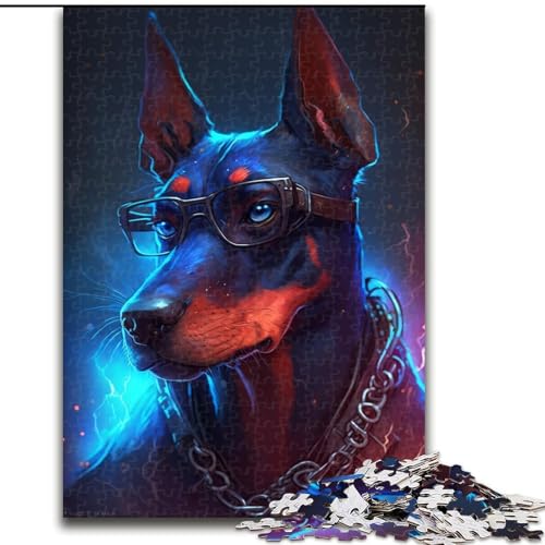 Puzzle 1000 Teile für Erwachsene, Dobermann-Pinscher-Puzzle aus Karton, Denkspiel für Teenager, 1000 Teile(26x38cm) von LiJianXXR