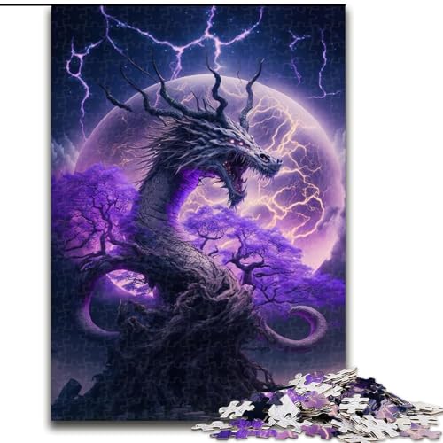 Puzzle 1000 Teile für Erwachsene, Drachenpuzzle aus Holz, Denkspiel, interaktives Familienspiel, geeignet für Kinder ab 14 Jahren, 1000 Teile(50x75cm) von LiJianXXR
