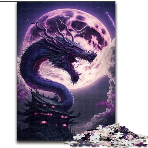 Puzzle 1000 Teile für Erwachsene, Drachenpuzzle aus Holz, Familieninteraktion und Gehirnherausforderung, Familienaktivitätsherausforderung, 1000 Teile(50x75cm) von LiJianXXR