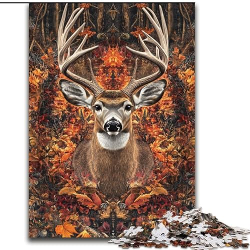 Puzzle 1000 Teile für Erwachsene, Dschungelhirsch, für Kinder ab 14 Jahren Jedes Teil ist einzigartig – lustiges und herausforderndes Spiel für die ganze Familie Tolles Geschenk (Größe 26x38cm) von LiJianXXR