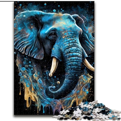 Puzzle 1000 Teile für Erwachsene, Elefanten-Puzzle aus Karton, Denkspiel, interaktives Familienspiel, geeignet für Kinder ab 14 Jahren, 1000 Teile(26x38cm) von LiJianXXR