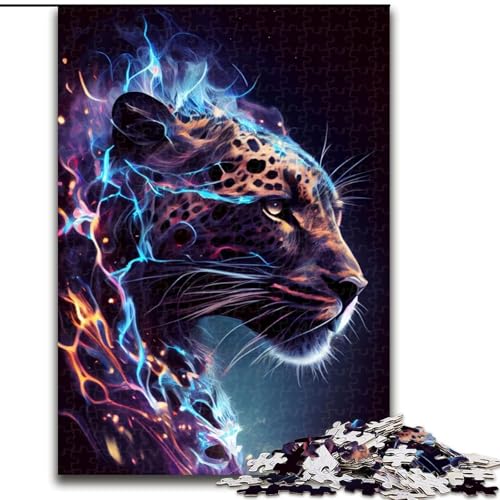 Puzzle 1000 Teile für Erwachsene, Elektrisierendes Leoparden-Puzzle aus Karton, Denkspiel, interaktives Familienspiel, geeignet für Kinder ab 14 Jahren, 1000 Teile(26x38cm) von LiJianXXR
