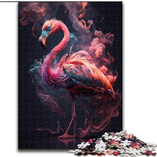 Puzzle 1000 Teile für Erwachsene, Flamingo-Malpuzzle aus Holz, geeignet für Geburtstage, Halloween, Thanksgiving, Ostern, 1000 Stück(50x75cm) von LiJianXXR