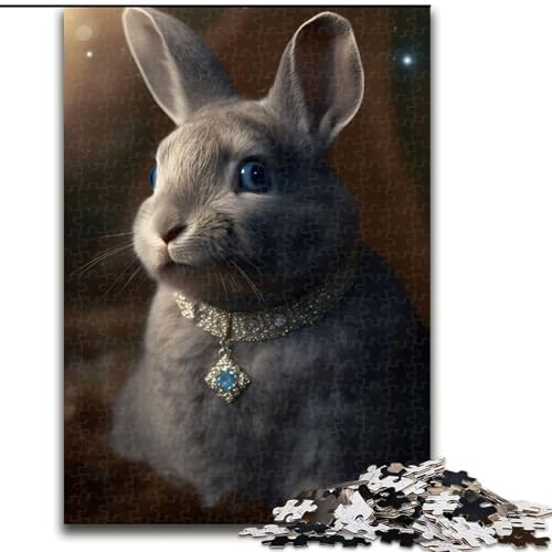 Puzzle 1000 Teile für Erwachsene, Flauschiges Häschen-Puzzle aus Holz, Entspannen und Herausfordern, Bunte Heimdekorationskunst, Freunde, 1000 Stück(50x75cm) von LiJianXXR