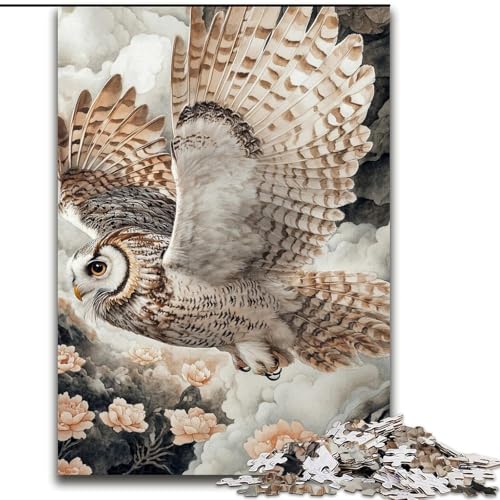 Puzzle 1000 Teile für Erwachsene, Fliegende Eule, Elefantenspielzeug, Denkspiel, Geburtstagsgeschenk, Geschenke, Wandkunst für Kinder ab 14 Jahren (Größe 26x38cm) von LiJianXXR