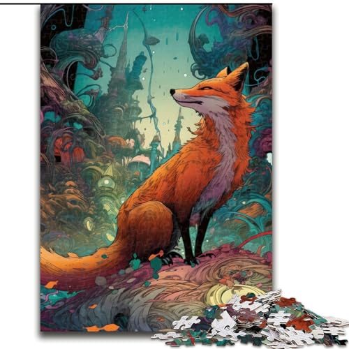 Puzzle 1000 Teile für Erwachsene, Fuchs-Puzzle aus Karton, Geschenkidee für die Feiertage, humorvolle Kunstwerke, detaillierte Kunstwerke, 1000 Teile(26x38cm) von LiJianXXR