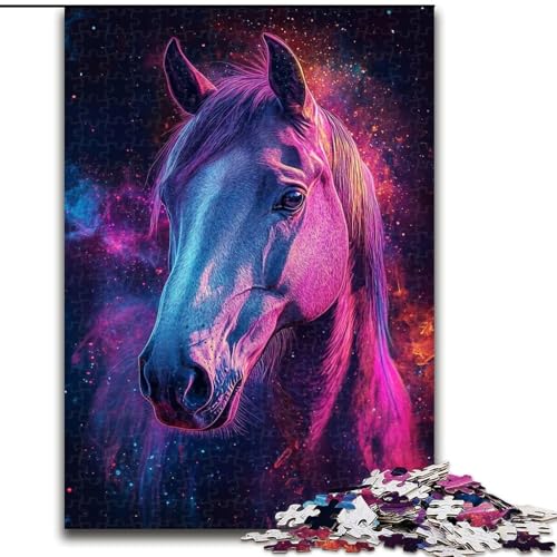 Puzzle 1000 Teile für Erwachsene, Galaxie-Pferd, Puzzle aus Karton, Geburtstage, Feiertage und Heimdekoration, 1000 Teile(26x38cm) von LiJianXXR